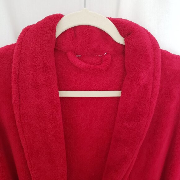 Unisex Red Long Sleeve Thick Warm Long Robe - Picture 4 of 13